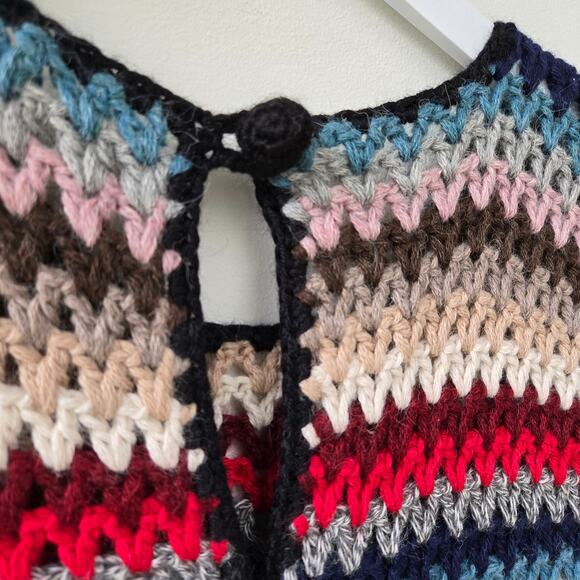 Proche Studio NEW Baby Alpaca Crochet Knit Sleeveless Tunic Sweater Top Large - Picture 6 of 8